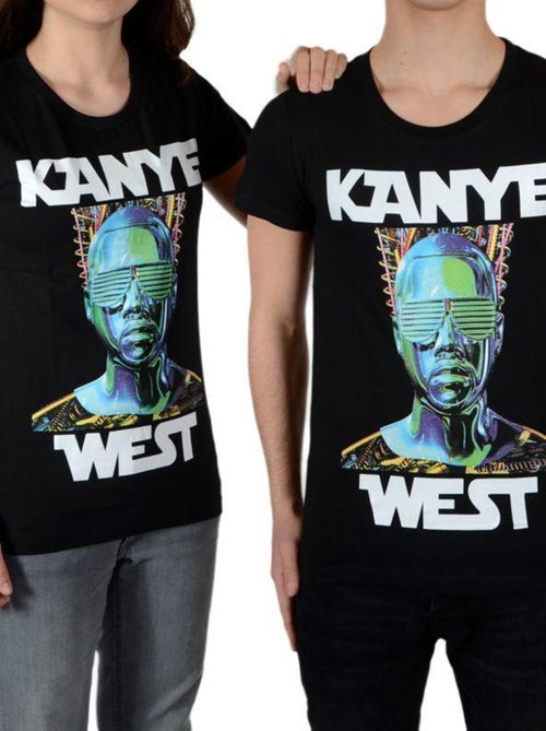 Tee Shirt Little Eleven Paris Kanye SS Mixte Garçon   Fille  Noir - Kiabi