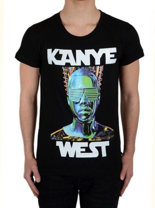 Tee Shirt Little Eleven Paris Kanye SS Mixte Garçon   Fille  Noir - Kiabi