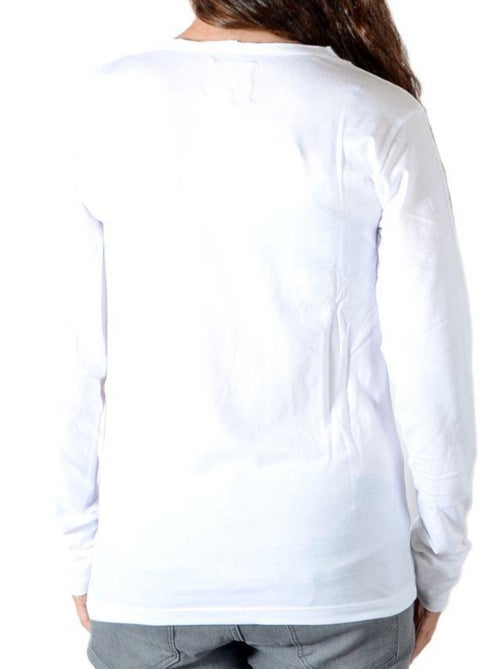 Tee Shirt Little Eleven Paris Kate LS Kate Moss Mixte Garçon   Fille  Blanc M99 - Kiabi