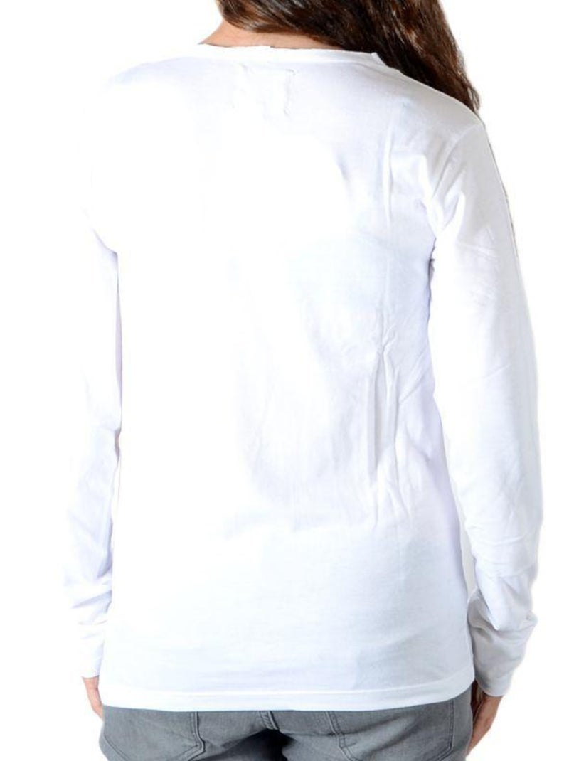 Tee Shirt Little Eleven Paris Kate LS Kate Moss Mixte Garçon   Fille  Blanc M99 Blanc - Kiabi