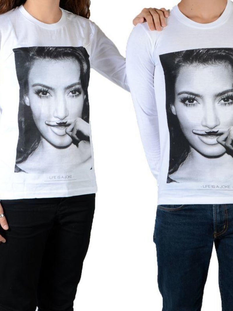 Tee Shirt Little Eleven paris Kim LS Mixte Blanc - Kiabi