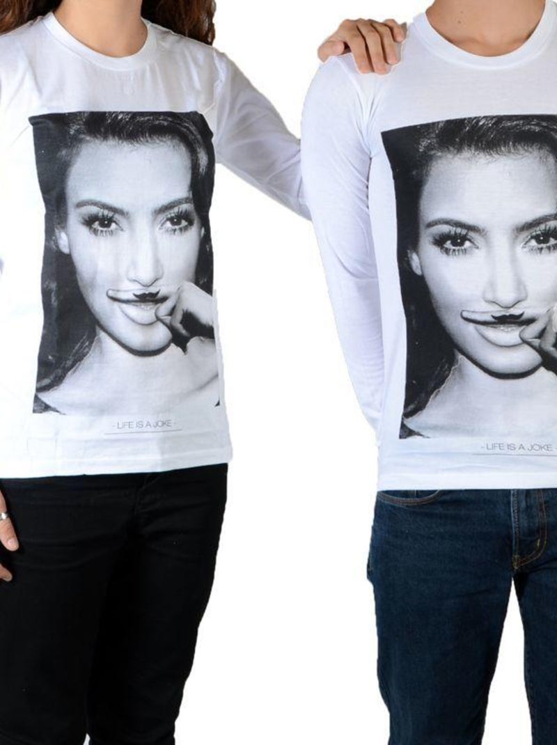 Tee Shirt Little Eleven paris Kim LS Mixte Gris - Kiabi
