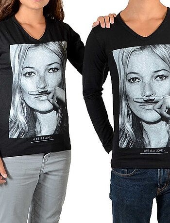 Tee Shirt Little Eleven paris KM LS Mixte Garçon Fille Kate Moss