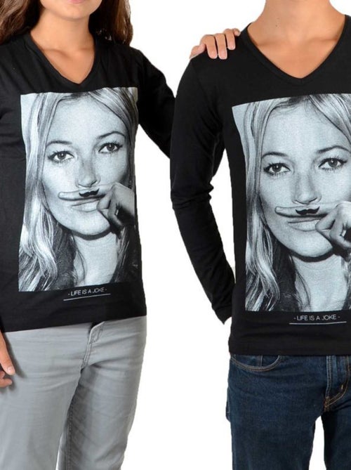 Tee Shirt Little Eleven paris KM LS Mixte Garçon   Fille  Kate Moss - Kiabi