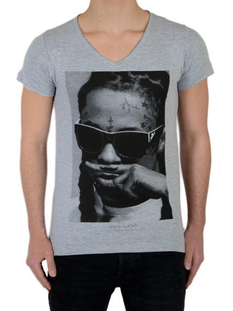 Tee Shirt Little Eleven Paris Lil SS Mixte Gris - Kiabi