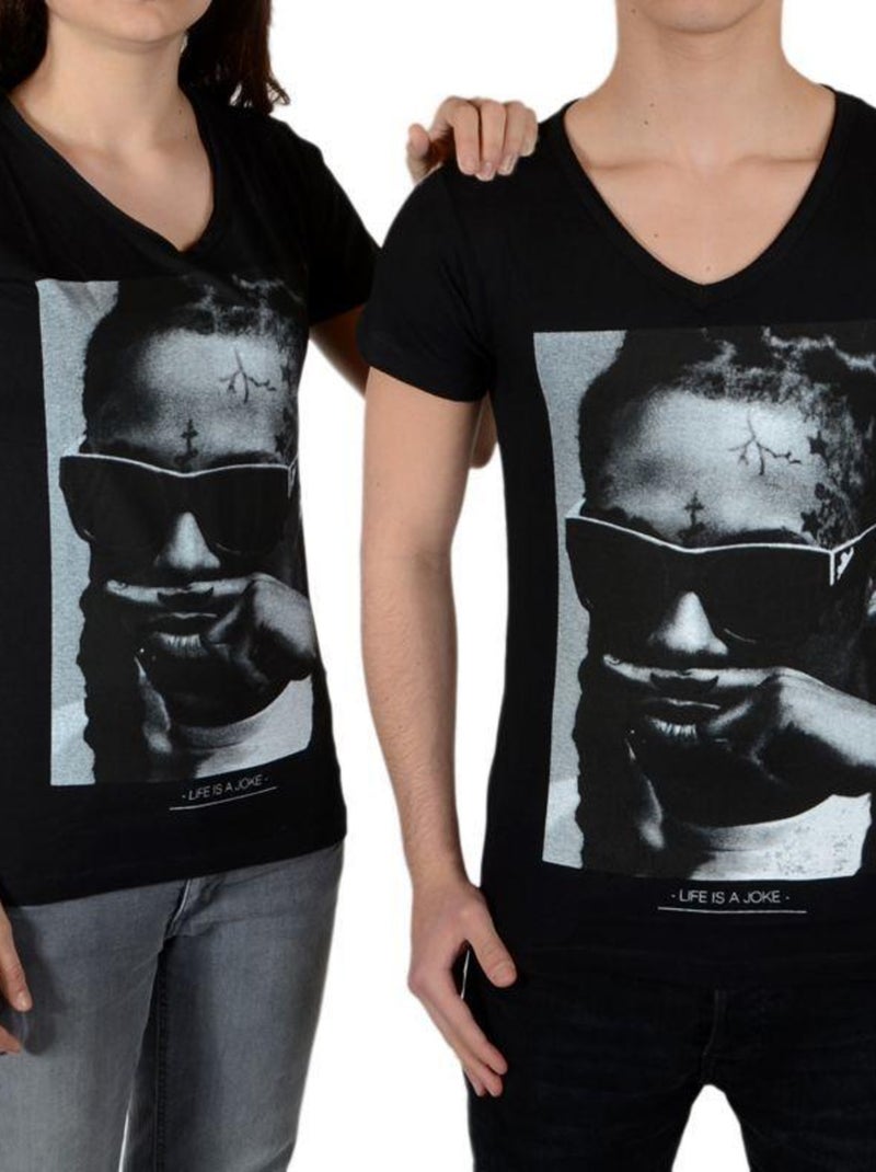 Tee Shirt Little Eleven Paris Lil SS Mixte Noir - Kiabi