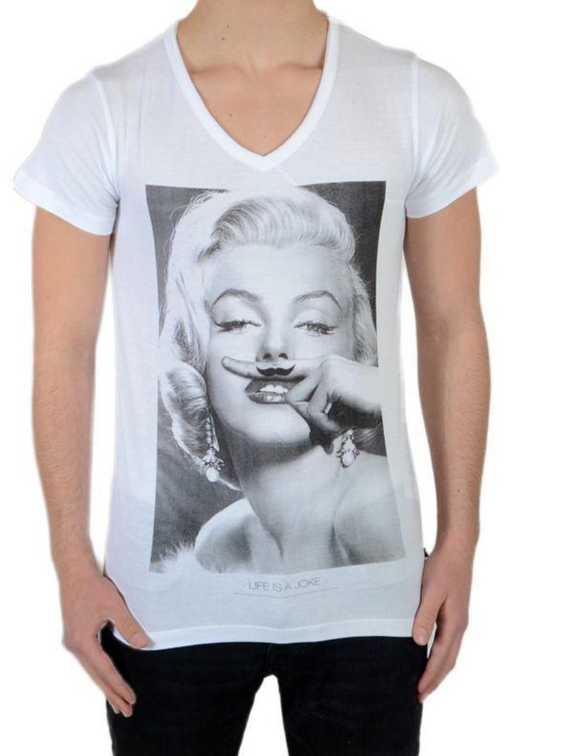 Tee Shirt Little Eleven Paris Marilyn SS Mixte Blanc - Kiabi