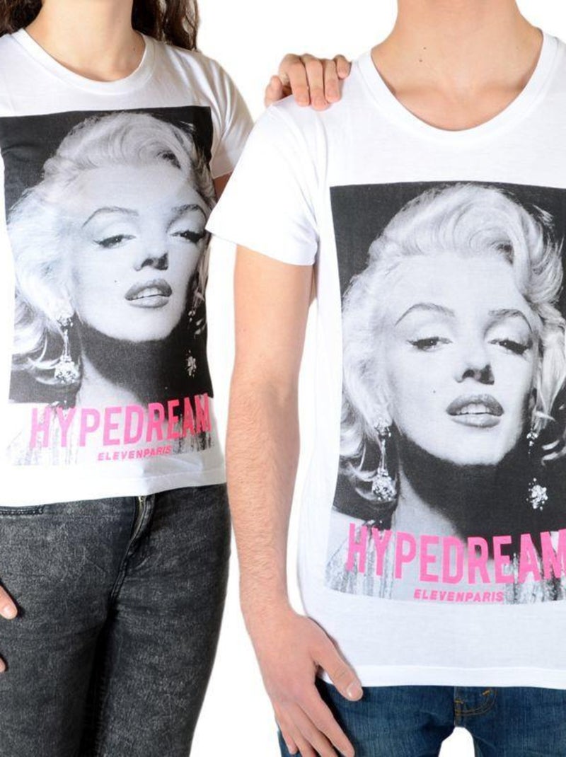 Tee Shirt Little Eleven Paris Monroedream SS Mixte Garçon  Fille  Blanc Blanc - Kiabi