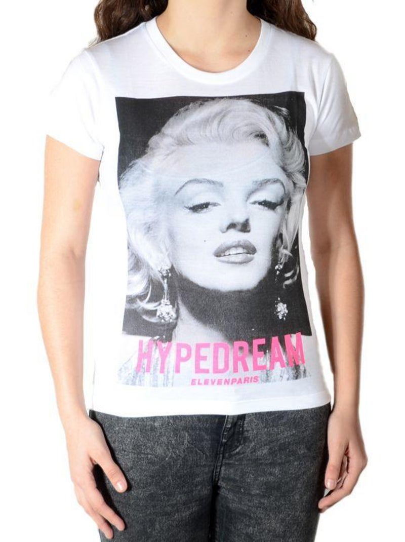 Tee Shirt Little Eleven Paris Monroedream SS Mixte Garçon   Fille  Blanc Blanc - Kiabi