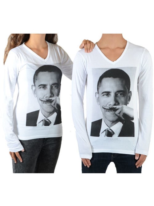 Tee Shirt Little Eleven Paris Obama SS Mixte - Kiabi