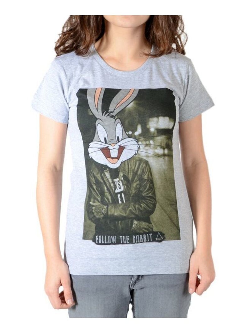 Tee Shirt Little Eleven Paris Rabbit SS Mixte garçon   fille  Bugs Bunny Gris Gris - Kiabi