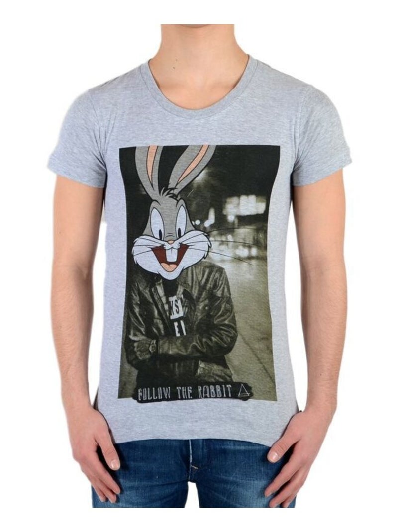 Tee Shirt Little Eleven Paris Rabbit SS Mixte garçon   fille  Bugs Bunny Gris Gris - Kiabi