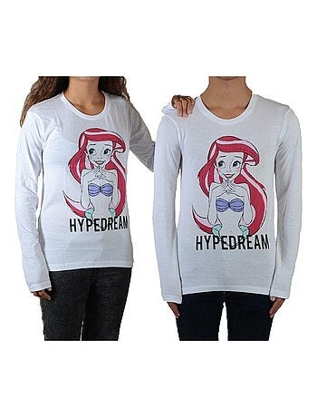 Tee Shirt Little Eleven Paris Rariel LS Mixte Garcon Fille Blanc