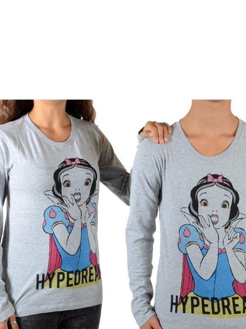 Tee Shirt Little Eleven Paris Reige LS Mixte Garçon  Fille  Gris Chiné Gris - Kiabi