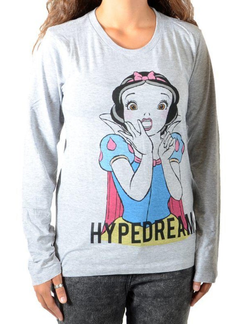 Tee Shirt Little Eleven Paris Reige LS Mixte Garçon   Fille  Gris Chiné Gris - Kiabi