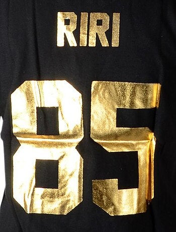 Tee Shirt Little Eleven Paris Riri SS Mixte Garçon Fille Noir