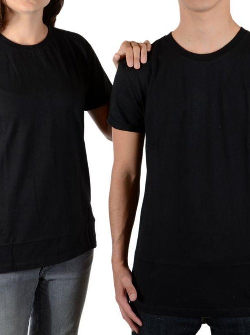 Tee Shirt Little Eleven Paris Riri SS Mixte Garçon   Fille  Noir - Kiabi