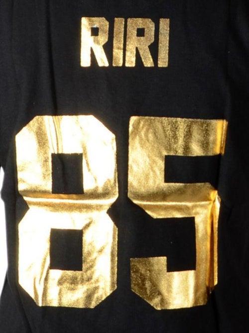 Tee Shirt Little Eleven Paris Riri SS Mixte Garçon   Fille  Noir - Kiabi