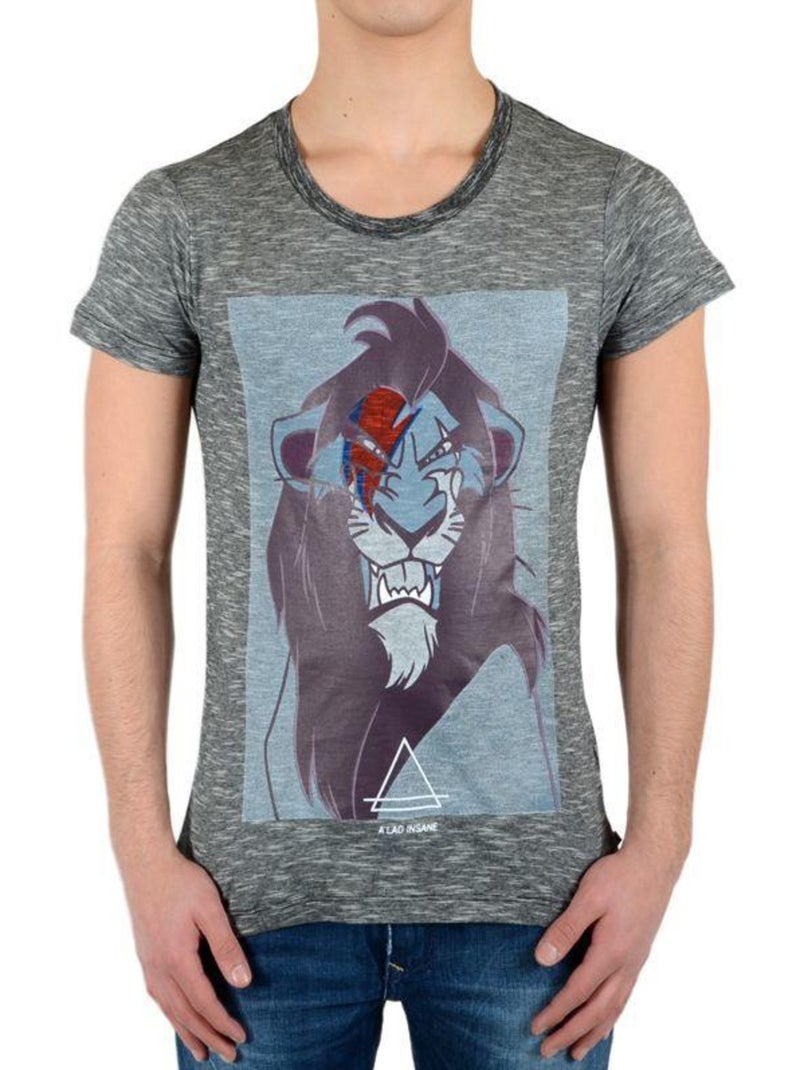 Tee Shirt Little Eleven Paris Scar SS Mixte Gris - Kiabi