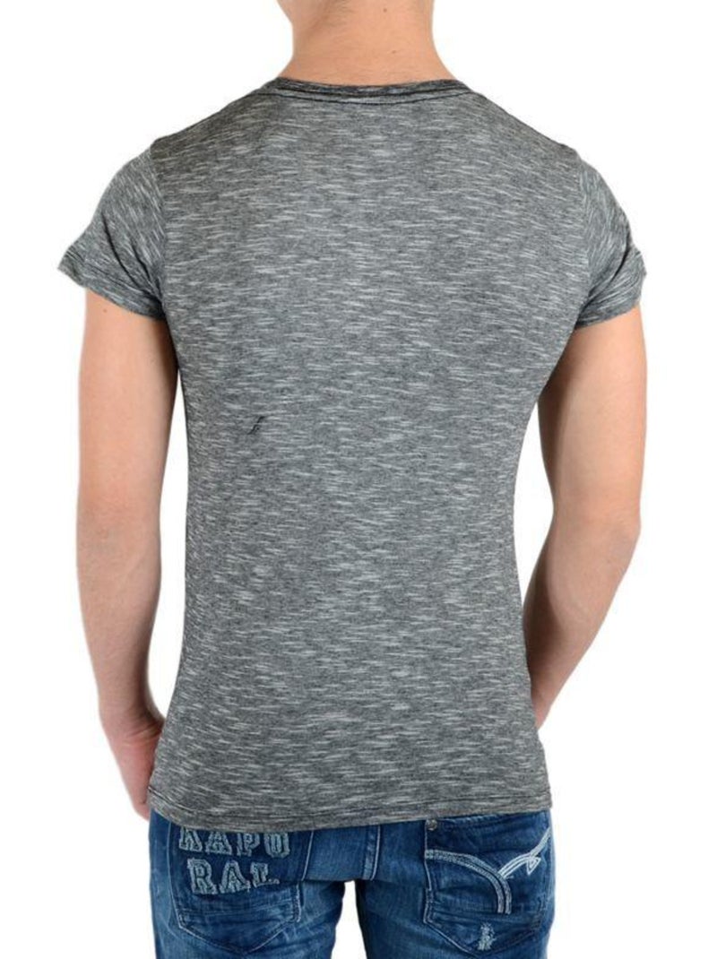 Tee Shirt Little Eleven Paris Scar SS Mixte Gris - Kiabi