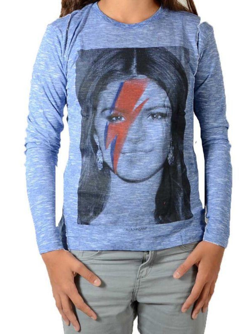 Tee Shirt Little Eleven Paris Selena LS Selena Gomez Mixte Bleu - Kiabi