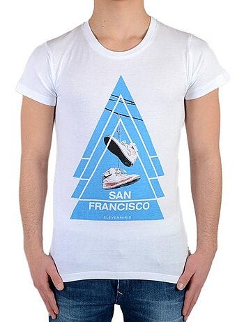 Tee Shirt Little Eleven Paris SF SS Mixte garçon fille Blanc