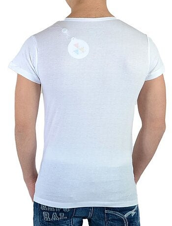 Tee Shirt Little Eleven Paris SF SS Mixte garçon fille Blanc