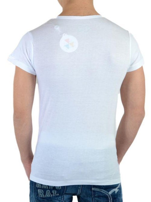 Tee Shirt Little Eleven Paris SF SS Mixte garçon   fille  Blanc - Kiabi