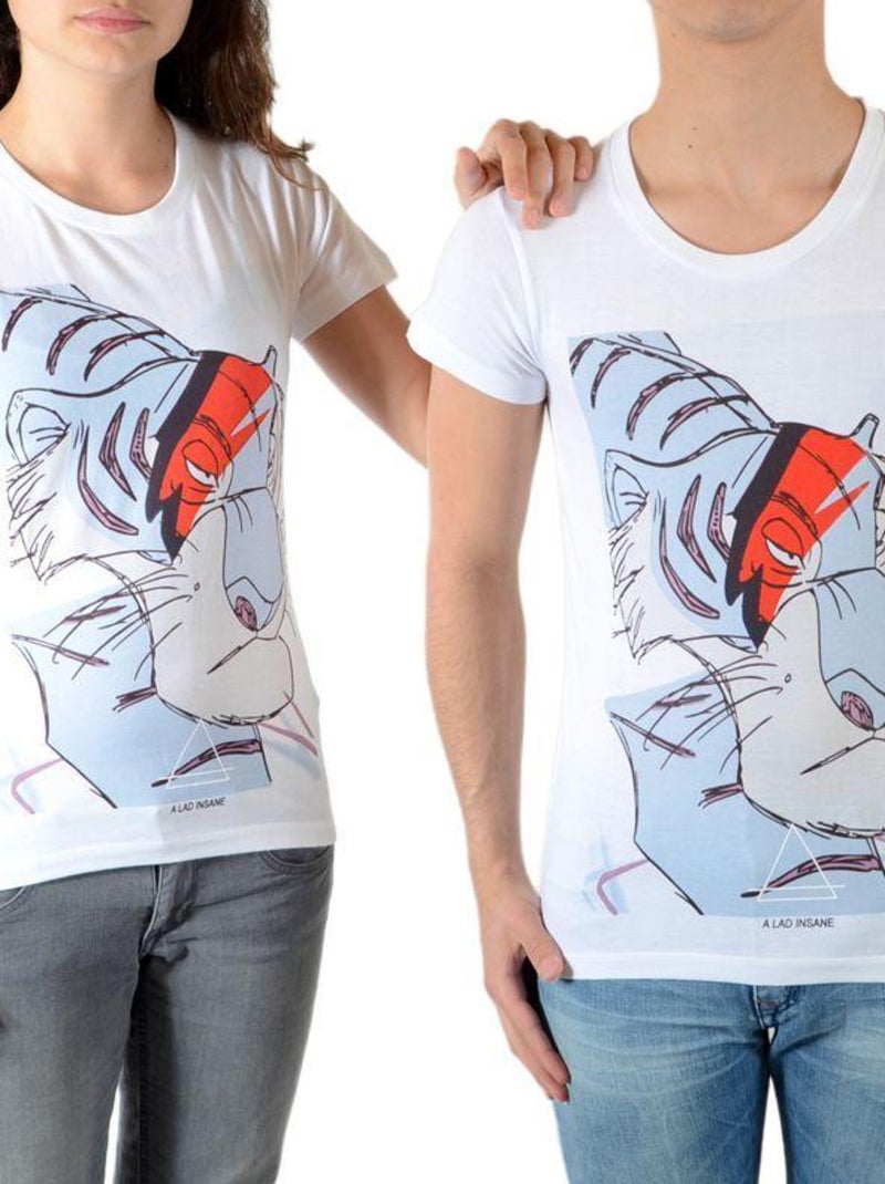 Tee Shirt Little Eleven Paris Shere Khan SS Mixte Garçon  Fille  Blanc Blanc - Kiabi