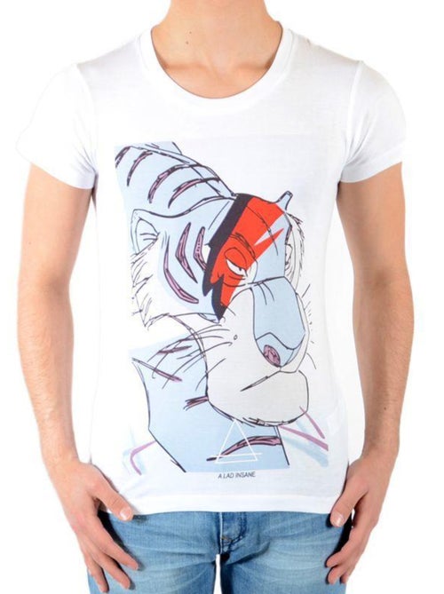 Tee Shirt Little Eleven Paris Shere Khan SS Mixte Garçon   Fille  Blanc - Kiabi