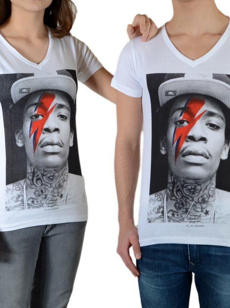 Tee Shirt Little Eleven Paris Wiz Bowie SS Mixte Blanc - Kiabi