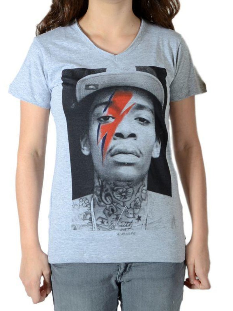 Tee Shirt Little Eleven Paris Wiz Bowie SS Mixte Gris - Kiabi