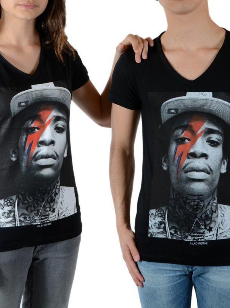 Tee Shirt Little Eleven Paris Wiz Bowie SS Mixte Noir - Kiabi