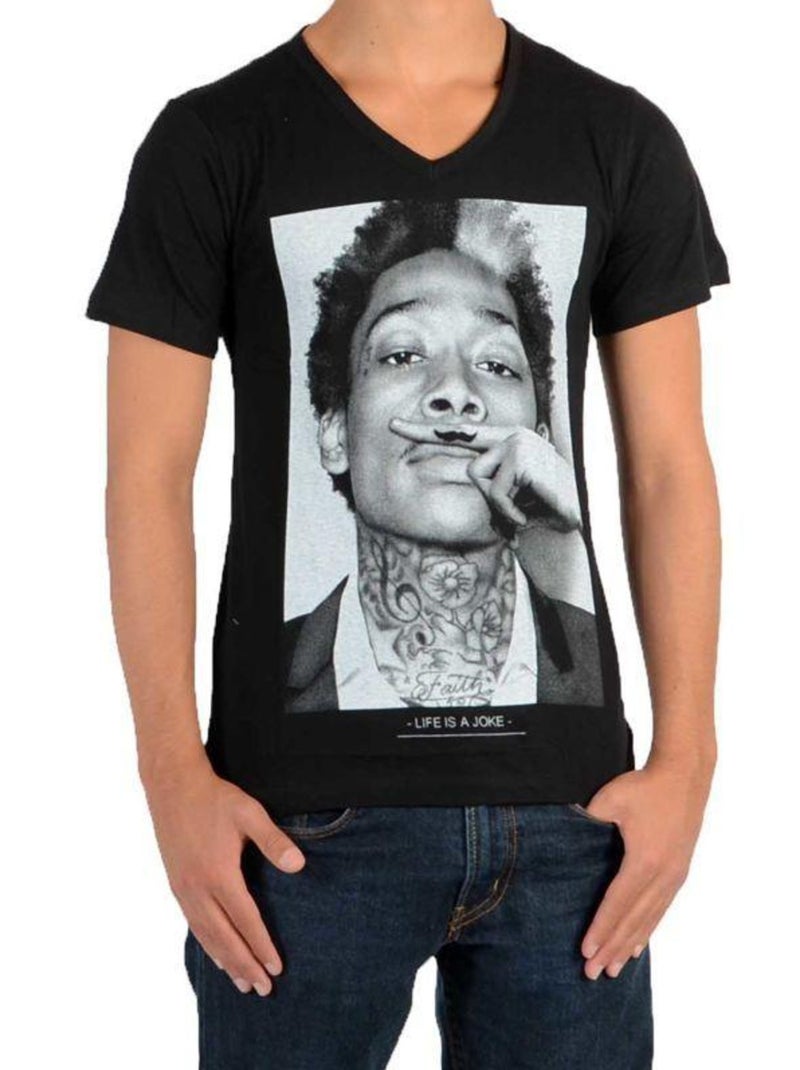 Tee Shirt Little Eleven Paris Wiz SS Mixte Noir - Kiabi