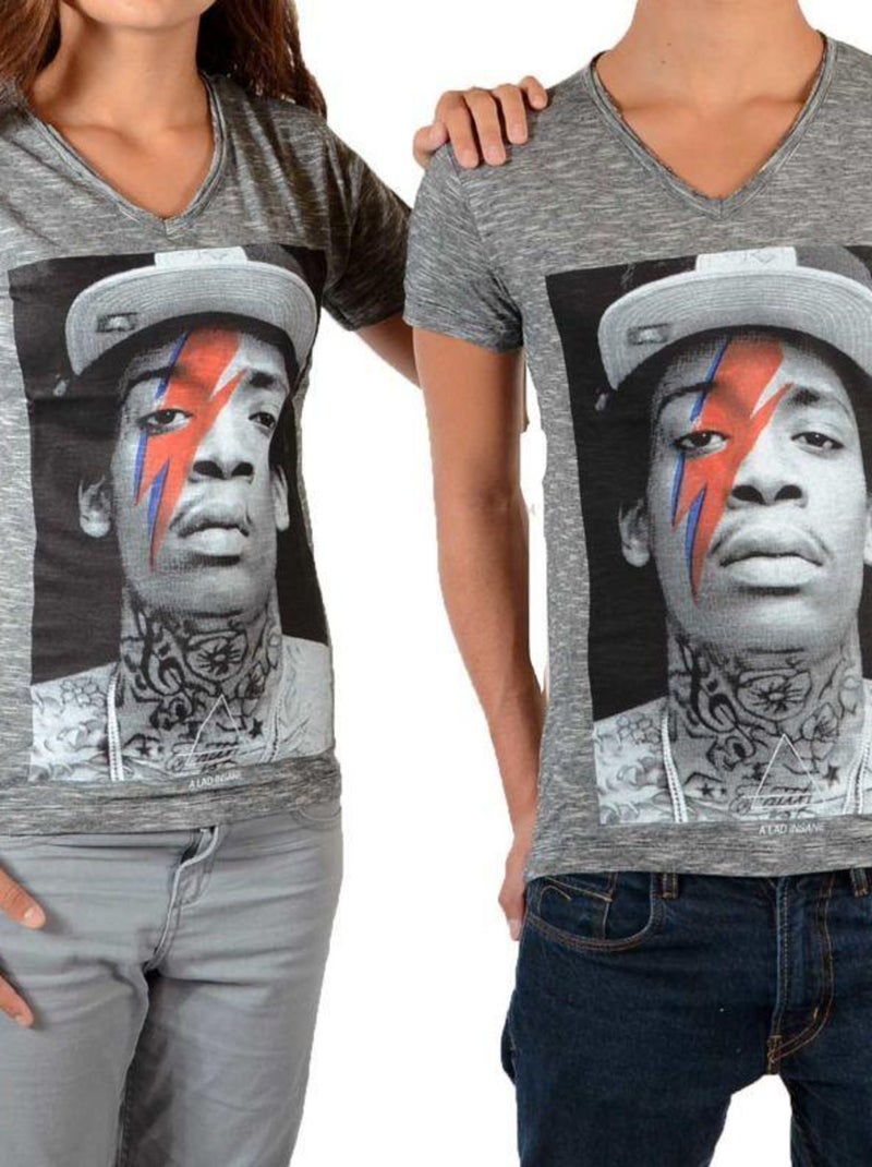 Tee Shirt Little Eleven Paris Wizka SS Wiz Khalifa Mixte Gris - Kiabi