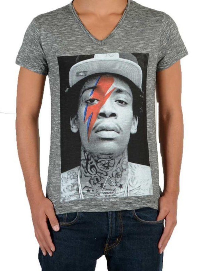 Tee Shirt Little Eleven Paris Wizka SS Wiz Khalifa Mixte Gris - Kiabi