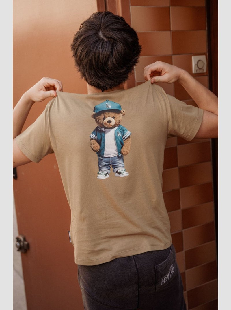 Tee-Shirt LOMBO 'Le Temps Des Cerises' Marron - Kiabi
