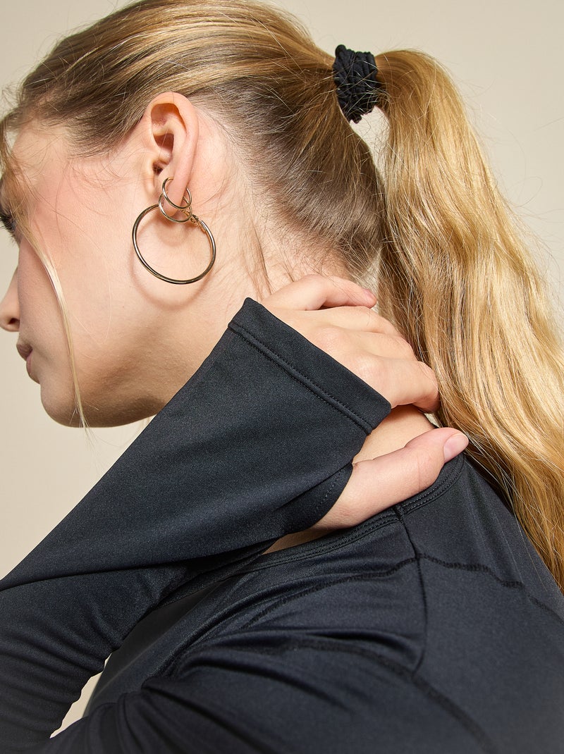 Tee-shirt long fluide - (ekstract) Noir - Kiabi