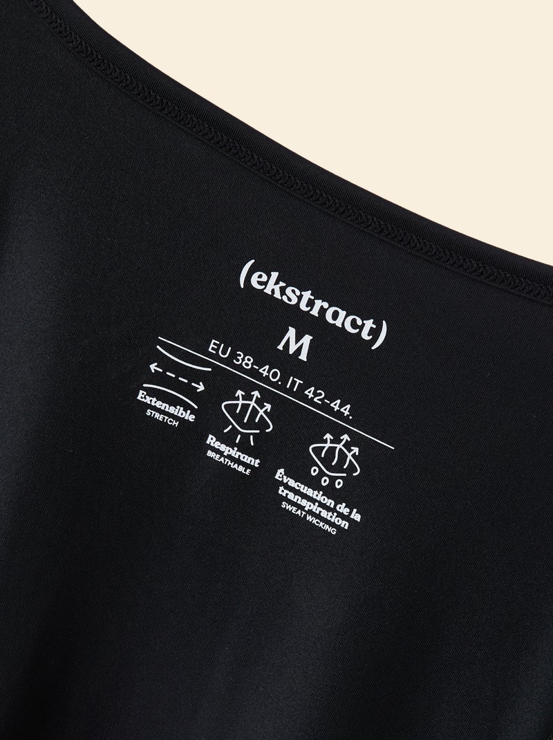 Tee-shirt long fluide - (ekstract) Noir - Kiabi