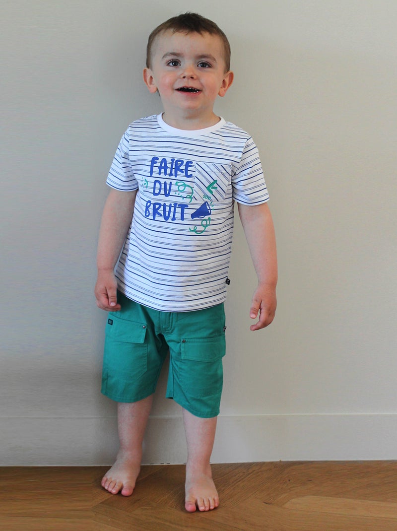 TEE SHIRT LUC MANCHES COURTES ENFANT Blanc - Kiabi