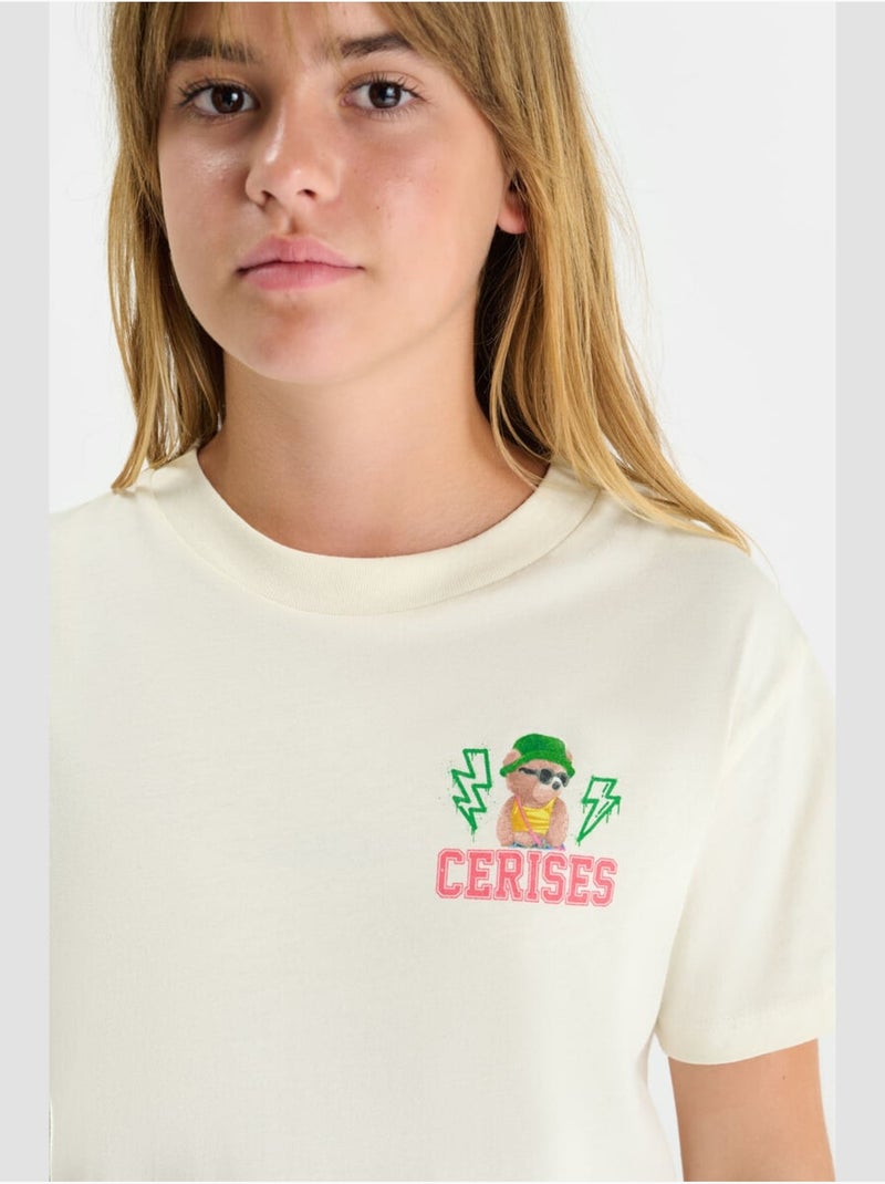 Tee-Shirt LUCYGI 'Le Temps Des Cerises' Blanc - Kiabi