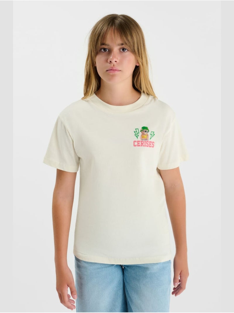 Tee-Shirt LUCYGI 'Le Temps Des Cerises' Blanc - Kiabi