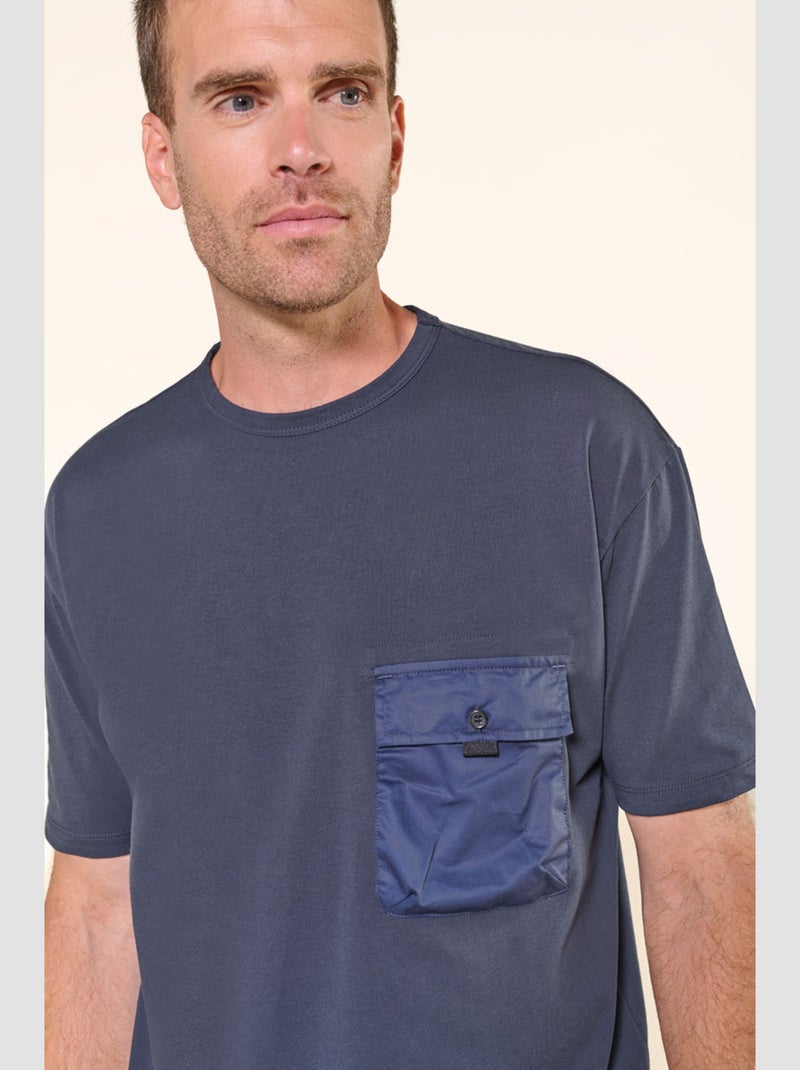 Tee-Shirt LUPAS 'Le Temps Des Cerises' Bleu - Kiabi