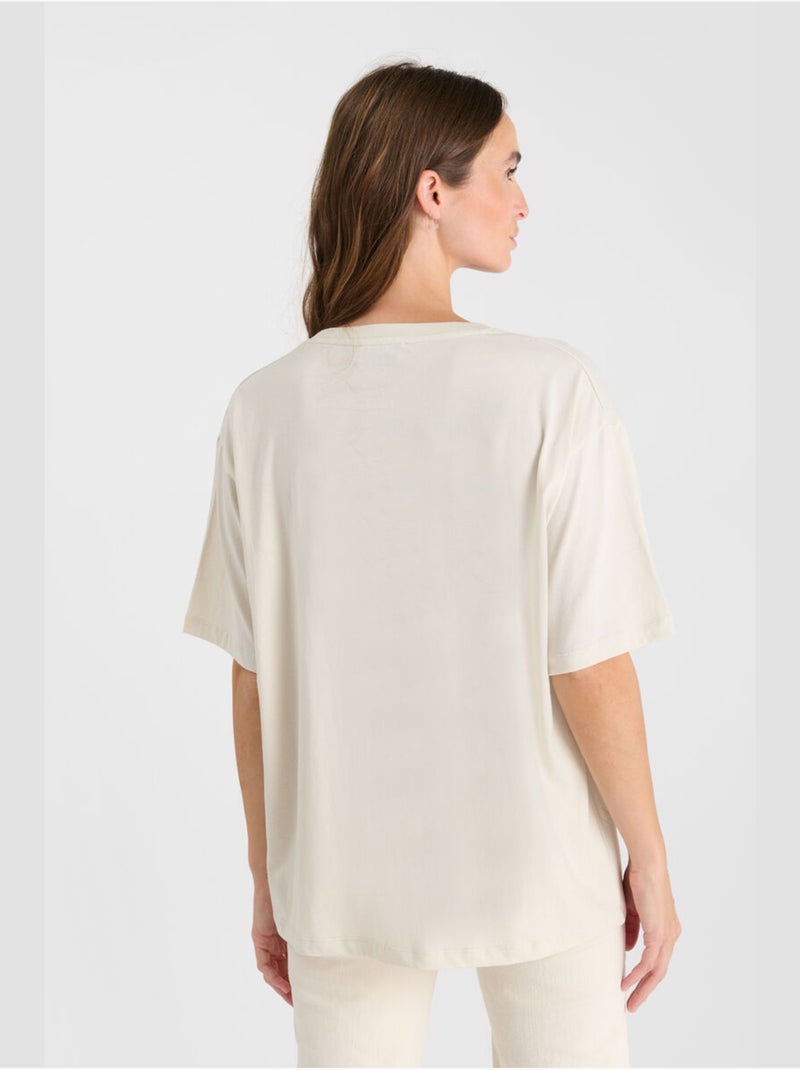 Tee-shirt lynette 'le temps des cerises' Blanc - Kiabi