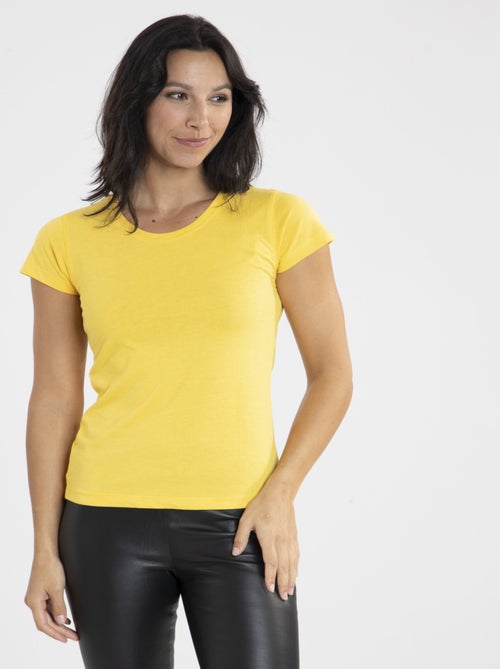 Tee-shirt Mady Jaune | Gerard Pasquier Avec Col V | Gerard Pasquier - Kiabi