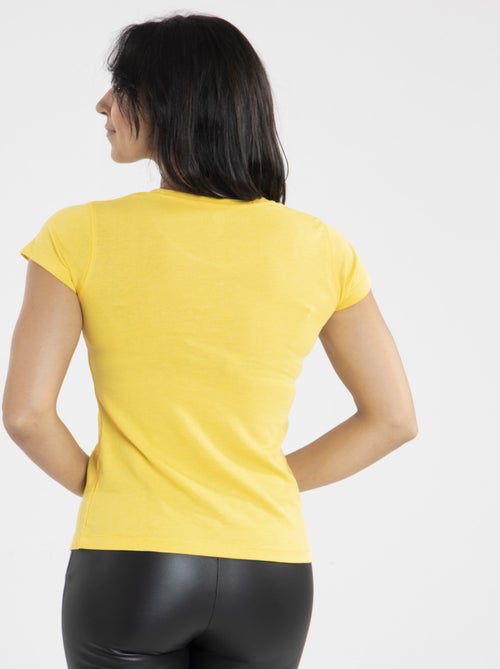 Tee-shirt Mady Jaune | Gerard Pasquier Avec Col V | Gerard Pasquier - Kiabi