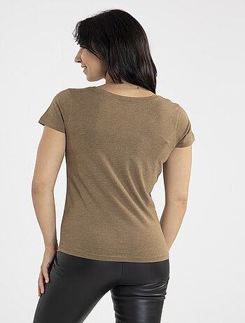 Tee-shirt Mady Marron | Gerard Pasquier Avec Col V | Gerard Pasquier