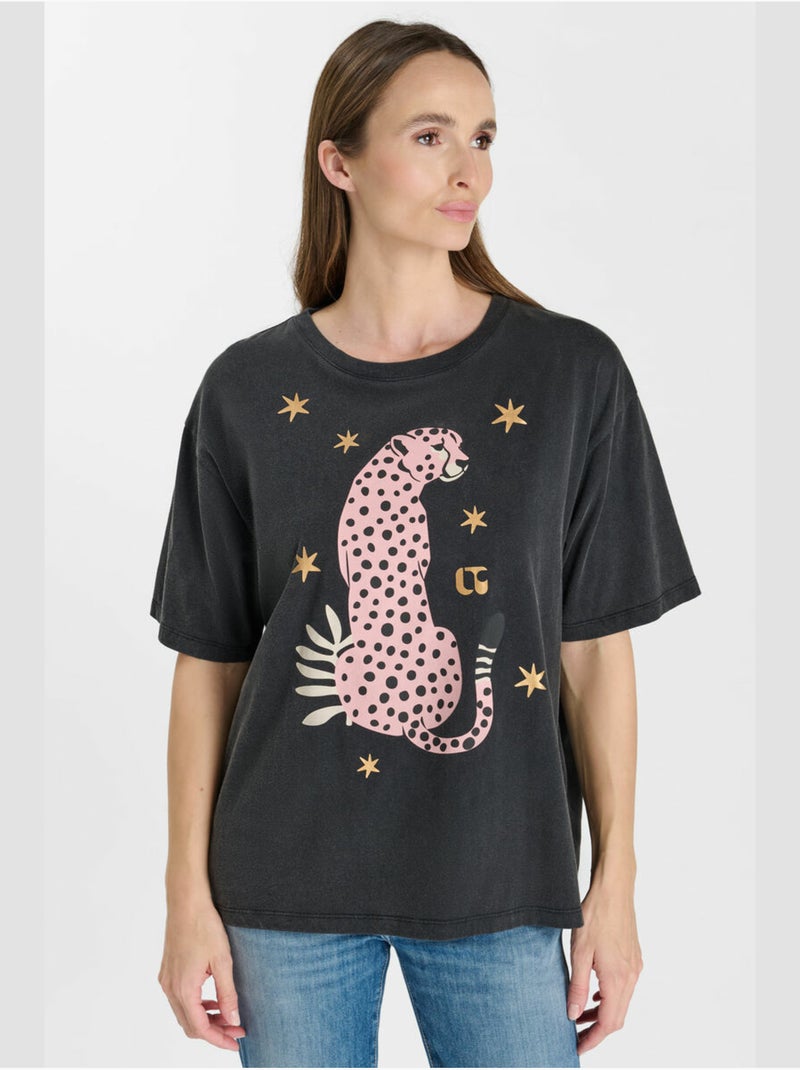 Tee-shirt magla 'le temps des cerises' Noir - Kiabi