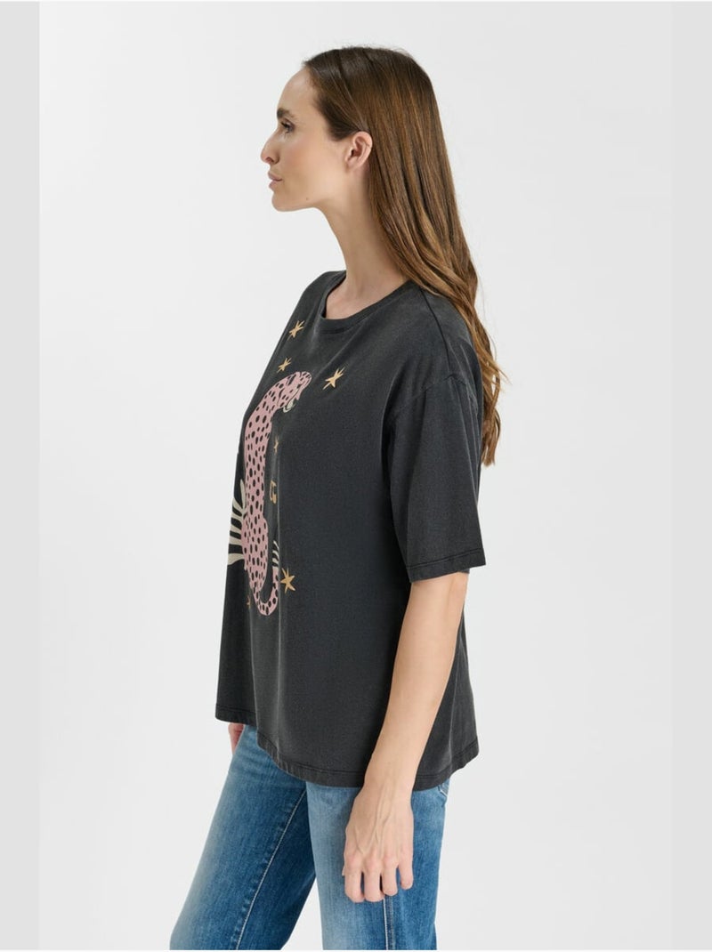 Tee-shirt magla 'le temps des cerises' Noir - Kiabi