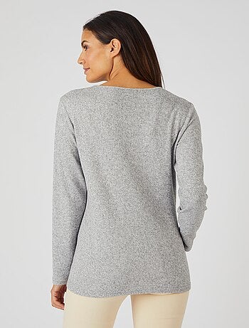 Tee-shirt maille chaude fleuri - Damart